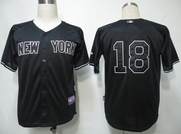 New York Yankees 18 Pinstripe Black MLB Jersey