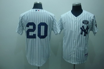 Cheap New York Yankees 20 Posada Pinstripe White Jerseys GMS THE BOSS For Sale