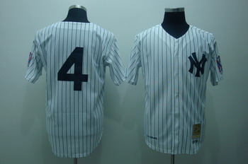 Cheap Mitchell and Ness New York Yankees 4 White Authentic Lou Gehrig Jersey For Sale