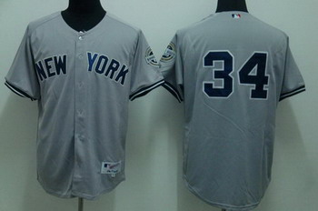 New York Yankees A.J. Burnett 34 Grey Jerseys