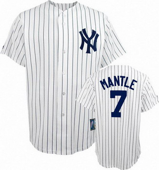 Cheap New York Yankees 7 Mickey Mantle Pinstripe Jersey For Sale
