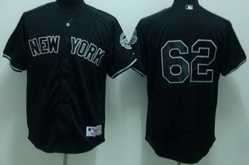 New York Yankees 62 Joba Chamberlain black Jerseys