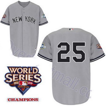 New York Yankees 25 Mark Teixeira Grey jerseys