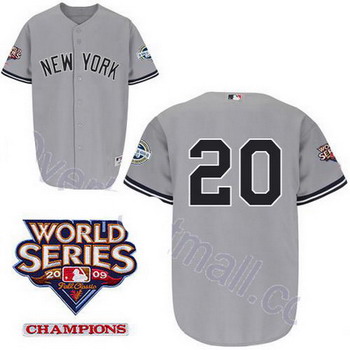 New York Yankees 20 Jorge Posada Grey jerseys New York Yankees 20 Jorge Posada Grey jerseys