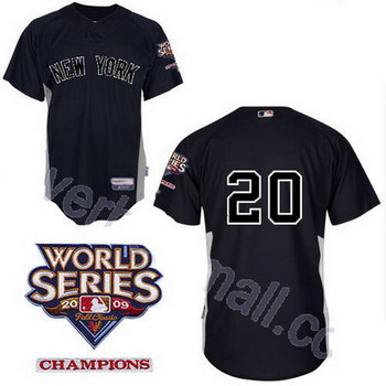 Cheap New York Yankees 20 Jorge Posada Black jerseys For Sale