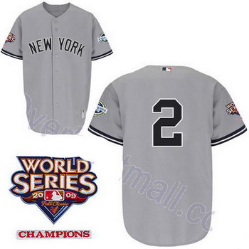 Cheap New York Yankees 2 Derek Jeter Grey jerseys For Sale