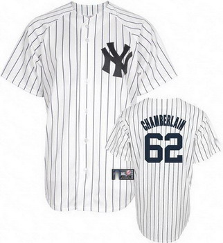 Cheap New York Yankees 62 Joba Chamberlain White Pinstriped Jersey For Sale