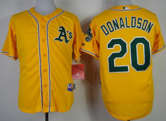 Oakland Athletics 20 Josh Donaldson Yellow Cool Base MLB Jersey