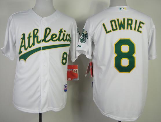 Cheap Oakland Athletics 8 Jed Lowrie White Baseball MLB Jersey For Sale
