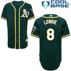 Cheap Oakland Athletics 8 Jed Lowrie Green Cool Base Jersey 2014 New Style For Sale