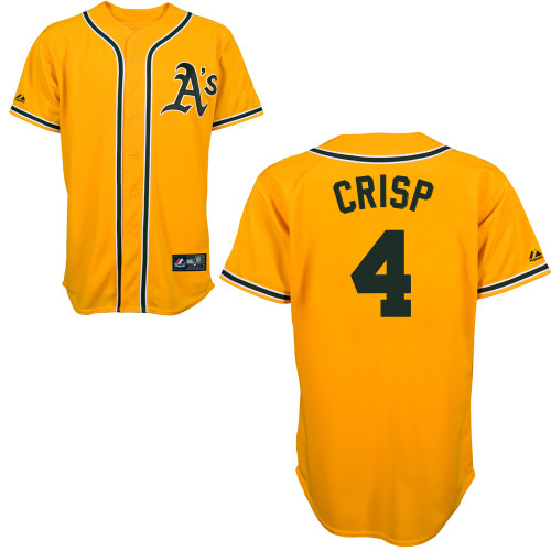 Cheap Oakland Athletics 4 Coco Crisp Yellow Cool Base MLB Jerseys For Sale