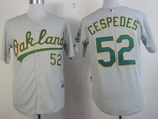 Oakland Athletics #52 Yoenis Cespedes Grey Cool Base MLB Jerseys