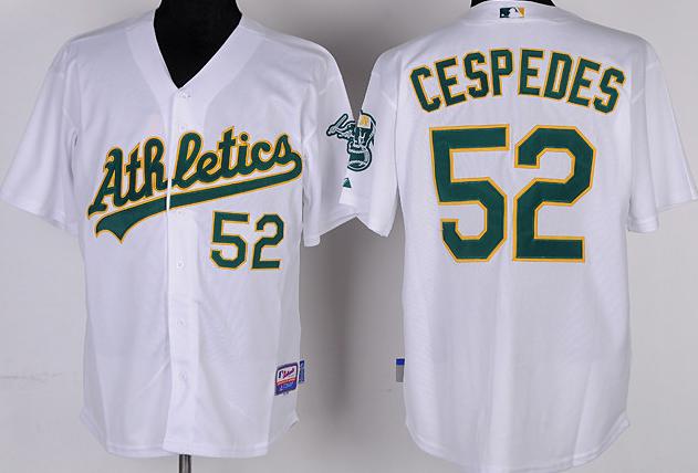 Cheap Oakland Athletics #52 Yoenis Cespedes White MLB Jerseys For Sale