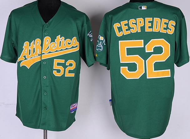 Oakland Athletics #52 Yoenis Cespedes Green MLB Jerseys