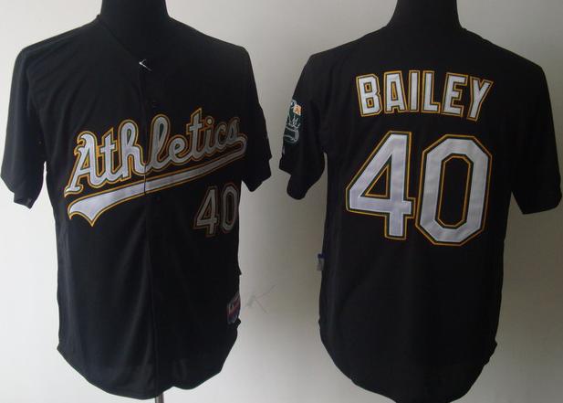 Cheap Oakland Athletics 40 Bailey Black Cool Base MLB Jerseys For Sale