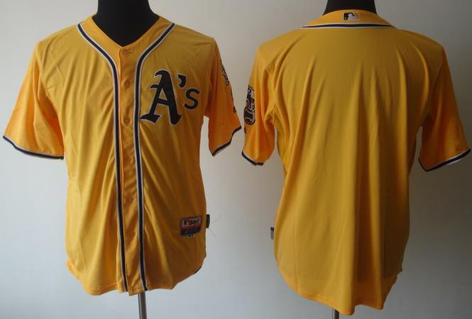 Cheap Oakland Athletics Blank Yellow Cool Base MLB Jerseys For Sale