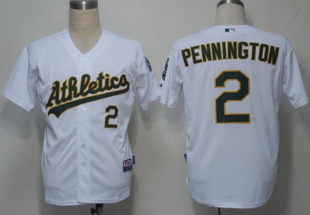 Cheap Oakland Athletics 2 Pennington White Cool Base MLB Jerseys For Sale