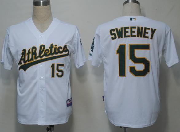 Oakland Athletics 15 Sweeney White Cool Base MLB Jerseys