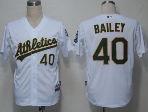 Cheap Oakland Athletics 40 Bailey White Cool Base MLB Jerseys For Sale