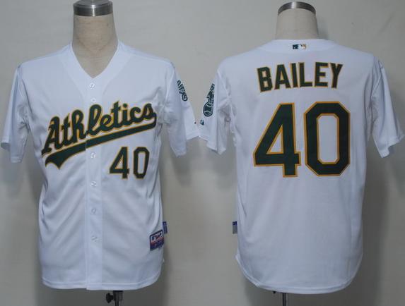 Oakland Athletics 40 Bailey White Cool Base MLB Jerseys