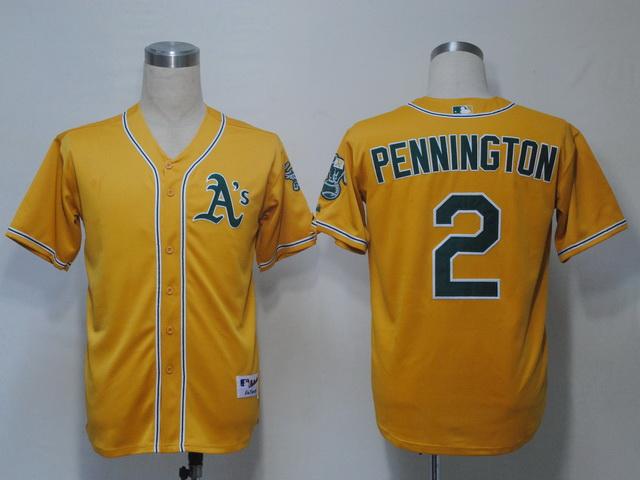 Oakland Athletics 2 Pennington Yellow MLB Jerseys Oakland Athletics 2 Pennington Yellow MLB Jerseys