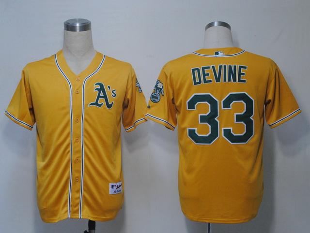 Cheap Oakland Athletics 33 Devine Yellow MLB Jerseys For Sale