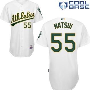 Oakland Athletics 55 Matsui White Jersey