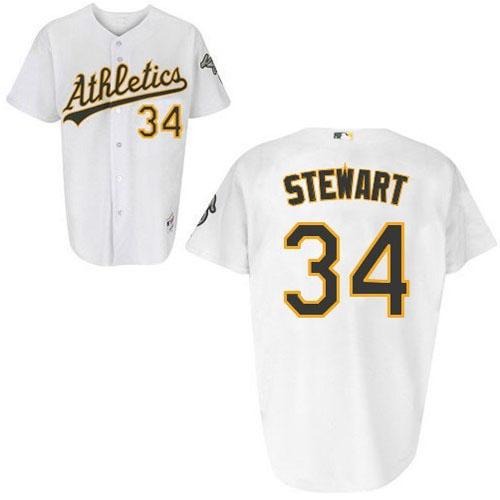 Oakland Athletics 34 Stewart White Jersey