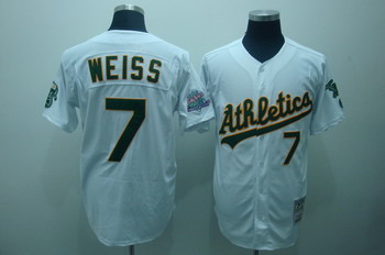 Cheap Oakland Athletics 7 Weiss White Jerseys Throwback For Sale
