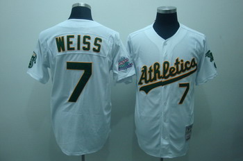 Oakland Athletics 7 Weiss White Jerseys Throwback Oakland Athletics 7 Weiss White Jerseys Throwback