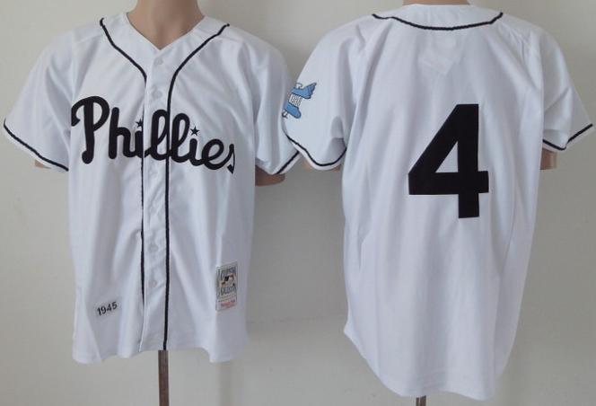 Cheap Philadelphia Phillies 4 Jimmie Fox White Throwback MLB Baseball Jerseys For Sale