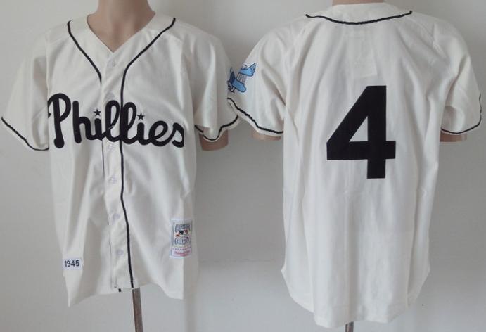 Cheap Philadelphia Phillies 4 Jimmie Fox Cream Throwback MLB Baseball Jerseys For Sale