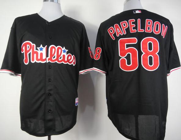 Cheap Philadelphia Phillies 58 Jonathan Papelbon Black MLB Jerseys For Sale