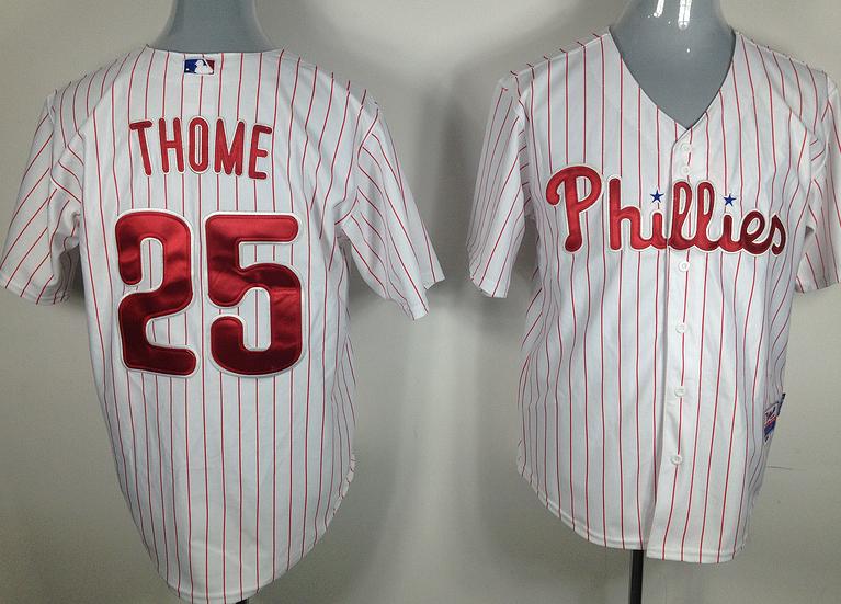 Philadelphia Phillies 25 Thome White MLB Jerseys