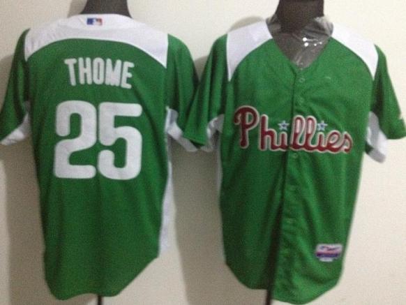 Philadelphia Phillies 25 Thome Green MLB Jerseys