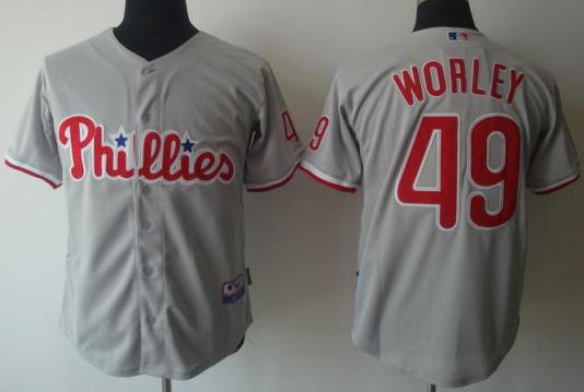Philadelphia Phillies 49 Vance Worley Grey Cool Base MLB Jerseys Philadelphia Phillies 49 Vance Worley Grey Cool Base MLB Jerseys
