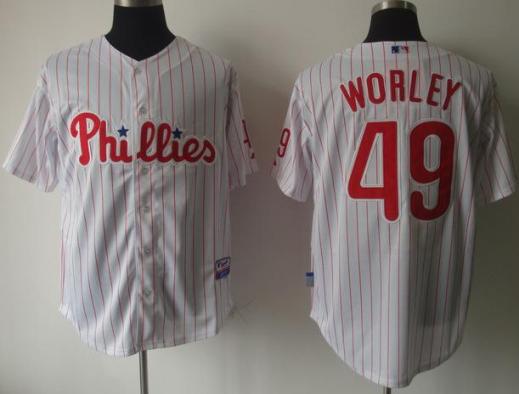 Cheap Philadelphia Phillies 49 Vance Worley White Cool Base MLB Jerseys For Sale