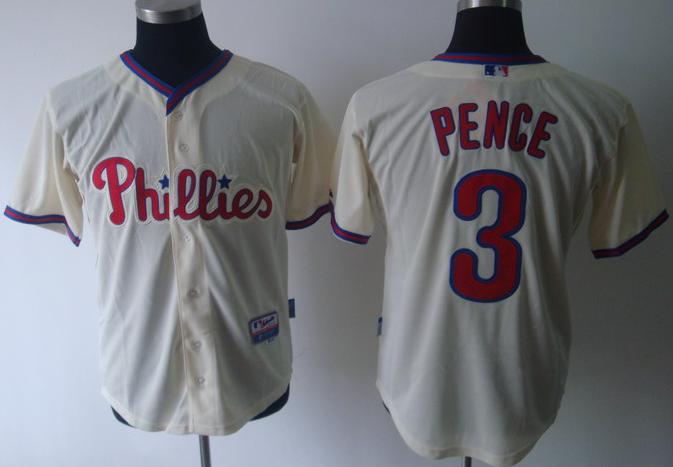 Cheap Philadelphia Phillies 3 Hunter Pence Cream Cool Base Jersey For Sale
