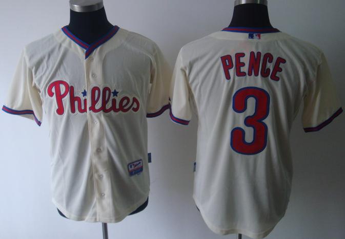 Philadelphia Phillies 3 Hunter Pence Cream Cool Base Jersey