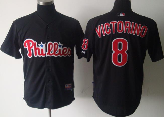 Cheap Philadelphia Phillies 8 Victorino Black MLB Jersey For Sale
