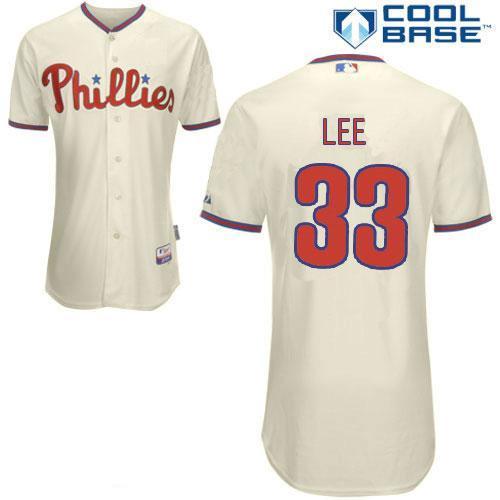 Cheap Philadelphia Phillies 33 LEE Cream Jersey For Sale