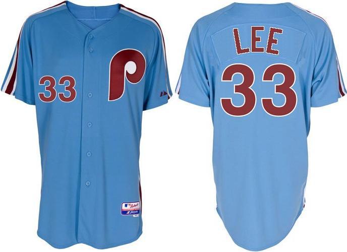 Cheap Philadelphia Phillies 33 Lee Blue Jerseys 2011 For Sale
