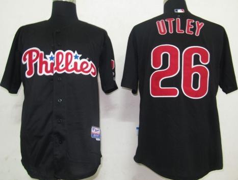 Cheap Philadephia Phillis 26 Chase Utley Black MLB Jerseys For Sale