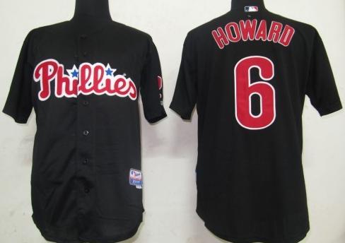 Cheap Philadephia Phillis 6 Howard Black MLB Jerseys For Sale