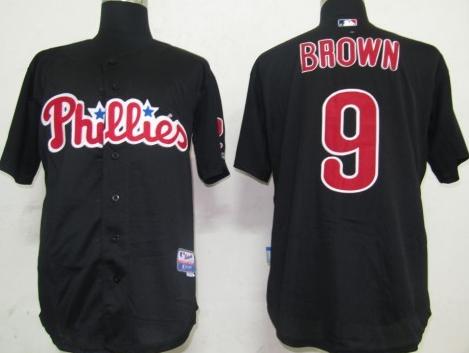 Cheap Philadephia Phillis 9 Brown Black MLB Jerseys For Sale