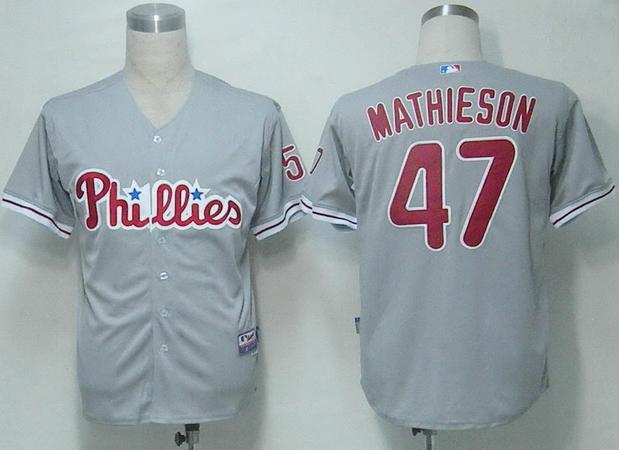 Cheap Philadephia Phillies 47 Mathieson Grey Cool Base MLB Jersey For Sale