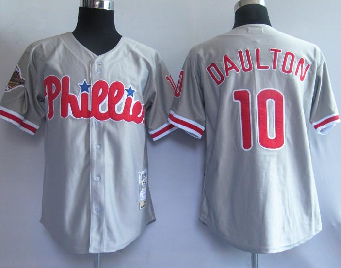 Philadelphia Phillies 10 Daulton Grey Jersey Philadelphia Phillies 10 Daulton Grey Jersey