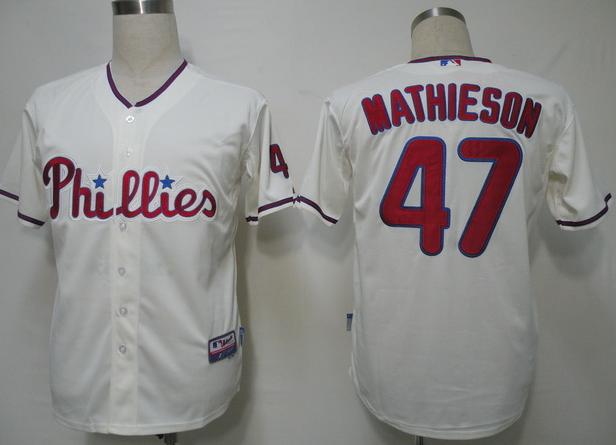 Philadephia Phillies 47 Mathieson Cream Cool Base MLB Jersey Philadephia Phillies 47 Mathieson Cream Cool Base MLB Jersey
