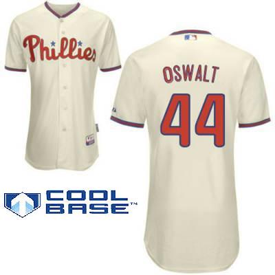 Philadelphia phillies 44 roy oswalt Cream Cool Base jersey