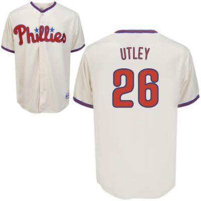 Cheap Philadelphia Phillies 26 Chase Utley Cream Jersey For Sale